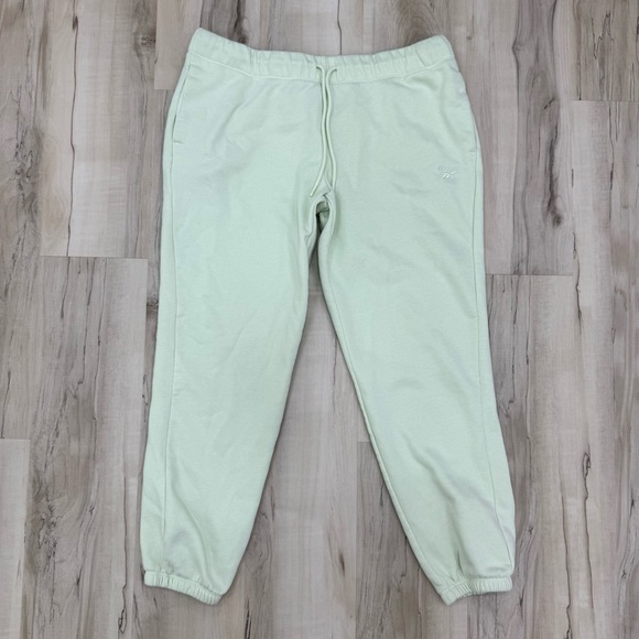 Reebok light green ID Energy Fleece Jogger Sweatpants Sz XL EUC - Picture 5 of 6